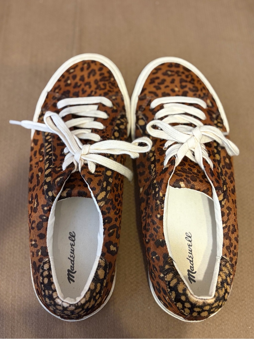 Madewell Sidewalk Low-Top Sneakers in Painted Leopard Calf Hair